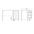 Barcelona Desk - 3 Drawer - White