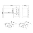 Madrid Desk - 3 Drawer - Black