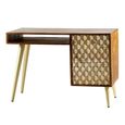 Edison Desk - 1 Door 1 Drawer - Geometric - Mango Wood