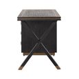 Hunter Black Oak 3 Drawer Desk with Gold Trim