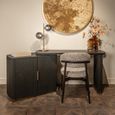 Cambon Dark Oak and Brass Curved Writing Desk