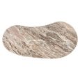 Rashford Office Desk - Kidney - Fluted Base - Blush Beige - Marble and Metal