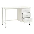 Academy Metal Desk - 3 Drawer - White