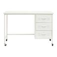 Academy Metal Desk - 3 Drawer - White