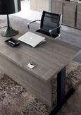 Tivoli Left Desk with Modesty - Grey Wood