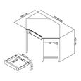 Bergen Grey Washed Oak & Soft Grey Corner Desk - Drawer