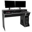 Enzo Gaming Desk - Black and Silver