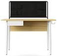 Foster Oak and White Office Desk - AW3617WHI