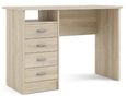 Function Plus Oak Effect 4 Drawer Single Desk