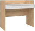 Function Plus Oak Effect and White 2 Drawer Desk