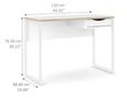 Function Plus White 1 Drawer Desk