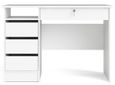 Function Plus White 3+1 Handle Free Drawer Single Desk