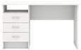 Function Plus White 3 Drawer Single Desk
