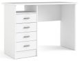 Function Plus White 4 Drawer Single Desk