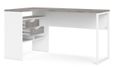 Function Plus White and Grey 2 Drawer Corner Desk