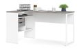 Function Plus White and Grey 2 Drawer Corner Desk