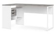 Function Plus White and Grey 2 Drawer Corner Desk