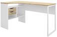 Function Plus White and Oak Effect 2 Drawer Corner Desk