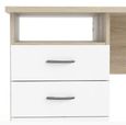 Function Plus White and Oak Effect 3 Drawer Single Desk