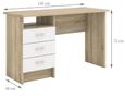 Function Plus White and Oak Effect 3 Drawer Single Desk