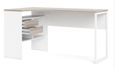 Function Plus White and Truffle Oak Effect 2 Drawer Corner Desk