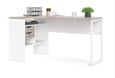 Function Plus White and Truffle Oak Effect 2 Drawer Corner Desk