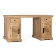Jaylene Desk - Mango Wood - Louvered - Double Pedestal