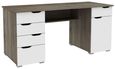 Kent Dark Oak and High Gloss White Office Desk - AW1374DO