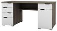 Kent Dark Oak and High Gloss White Office Desk - AW1374DO