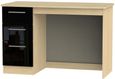 Knightsbridge Black Gloss and Light Oak 3 Drawer Desk