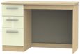 Knightsbridge Cream Gloss and Light Oak 3 Drawer Desk