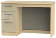 Knightsbridge Mushroom and Light Oak 3 Drawer Desk