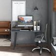Mesa Charcoal Grey and Walnut Writing Desk - AW3615GRY