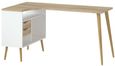 Oslo White and Oak Effect 2 Drawer Desk