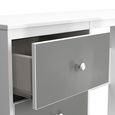 Padstow Grey and White Matt 3 Drawer Desk