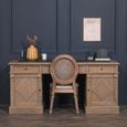 Rustic Wood Double Pedestal Desk - 2 Door - 3 Drawer