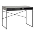 Seaford Office Desk - 1 Drawer - Black Melamine and Metal