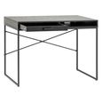 Seaford Office Desk - 1 Drawer - Black Melamine and Metal