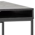 Seaford Office Desk - 1 Drawer - Black Melamine and Metal