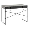 Seaford Office Desk - 1 Drawer - Black Melamine and Metal