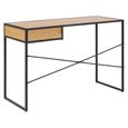 Seaford Desk - 1 Drawer - Oak and Black Metal
