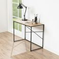 Seaford Desk - Oak and Black Metal