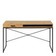 Seaford Storage Desk - Large - Oak and Black Metal