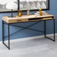 Seaford Storage Desk - Large - Oak and Black Metal