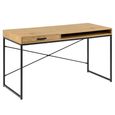 Seaford Storage Desk - Large - Oak and Black Metal