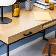 Seaford Storage Desk - Large - Oak and Black Metal