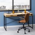 Seaford Storage Desk - Large - Oak and Black Metal