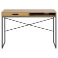 Seaford Office Desk - Oak and Black Metal
