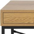 Seaford Office Desk - Oak and Black Metal