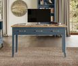 Signature Blue Executive Desk - 3 Drawer